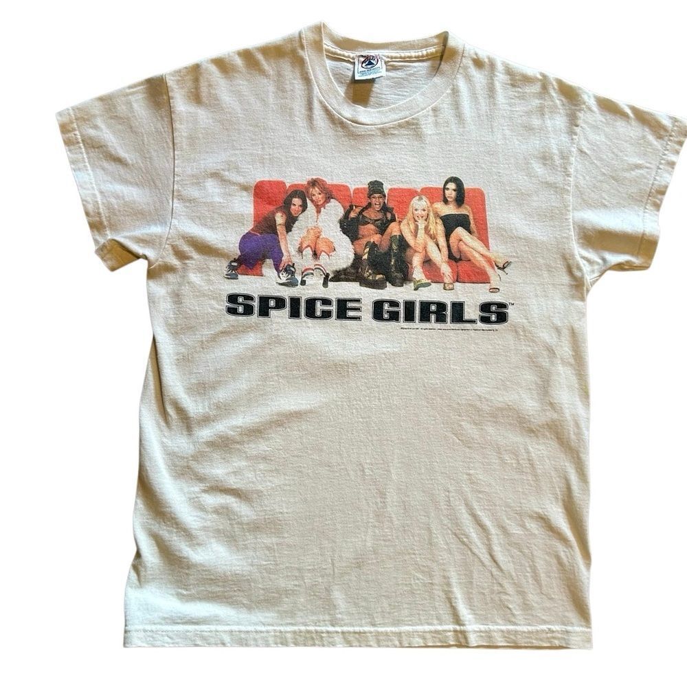 Rare Vintage 90s Spice Girls Promo “Photo Poses” Off White T Shirt Crew Neck M
